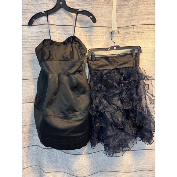 NWT Zac Posen For Target Black Strapless Dress With Optional Ruffled Skirt Size - Picture 1 of 8